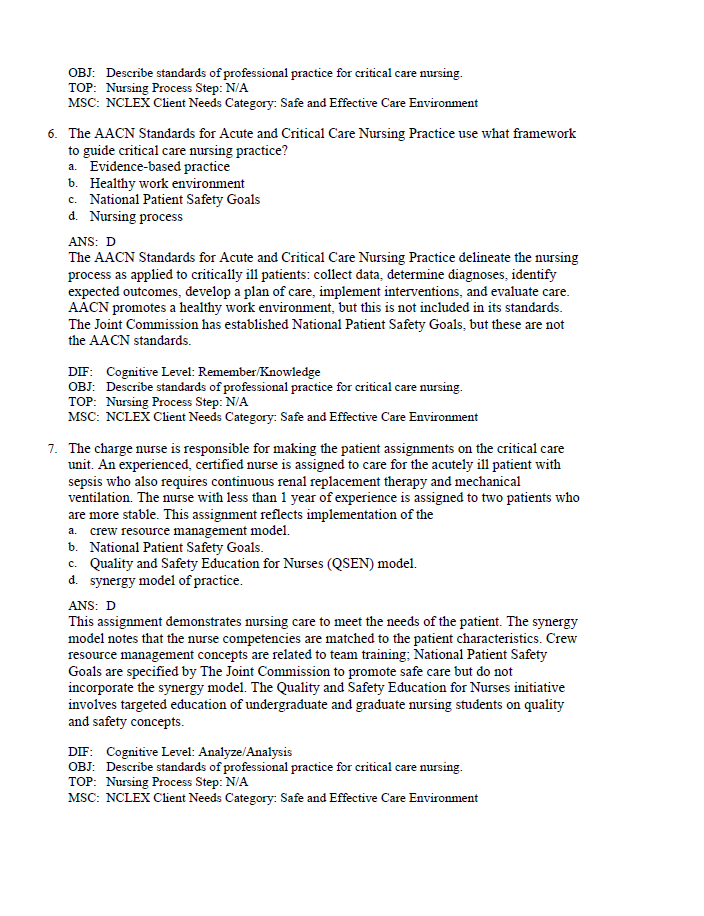 Thumbnail: Sole’s Introduction to Critical Care Nursing 9th Edition TEST BANK