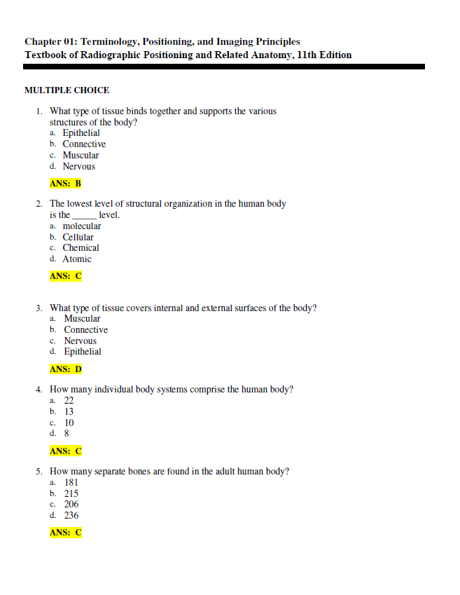 Thumbnail: Textbook of Radiographic Positioning and Related Anatomy 11th Edition TEST BANK