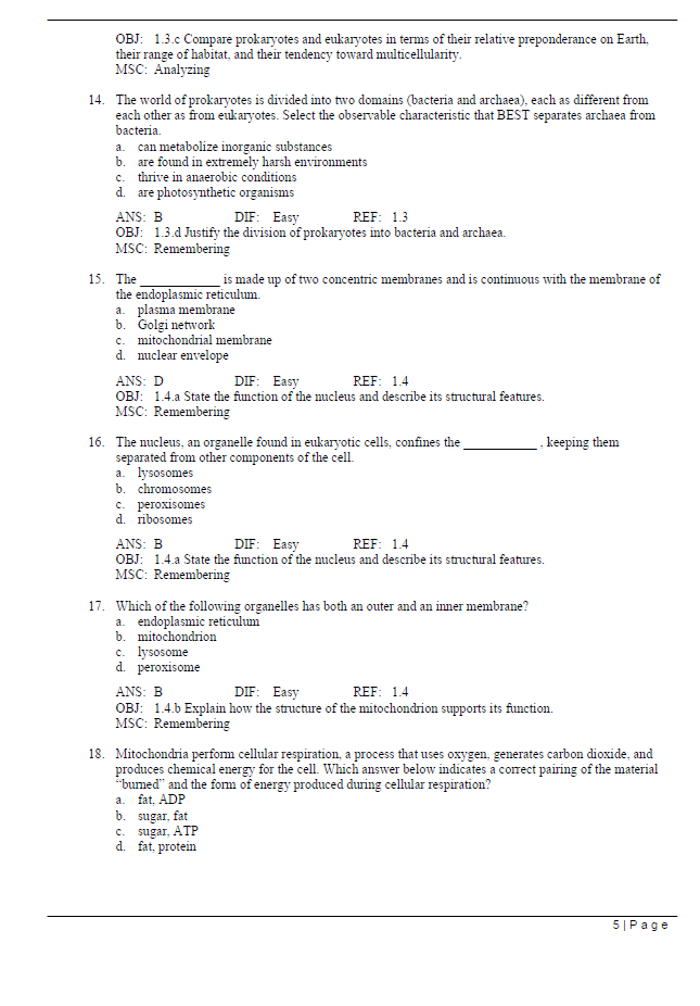 Thumbnail: Essential Cell Biology 5th Edition TEST BANK
