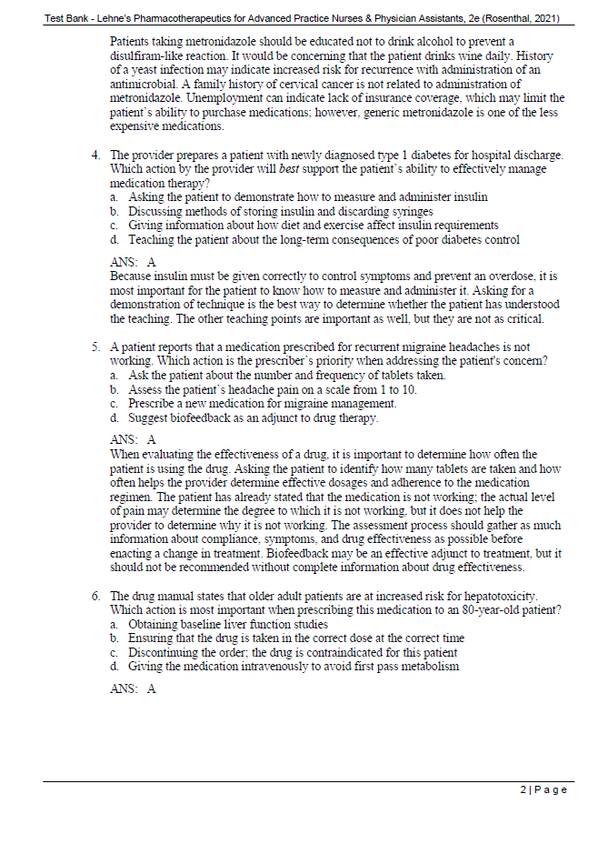 Thumbnail: Lehne's Pharmacotherapeutics for Advanced Practice Nurses and Physician Assistants 2nd Edition TEST BANK