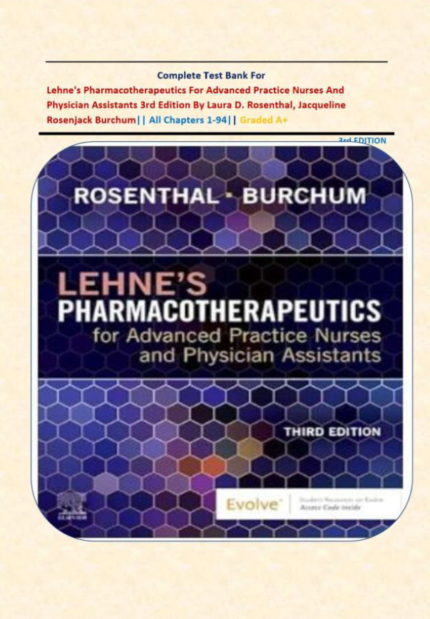 Thumbnail: Lehne's Pharmacotherapeutics for Advanced Practice Nurses and Physician Assistants 3rd Edition Test Bank