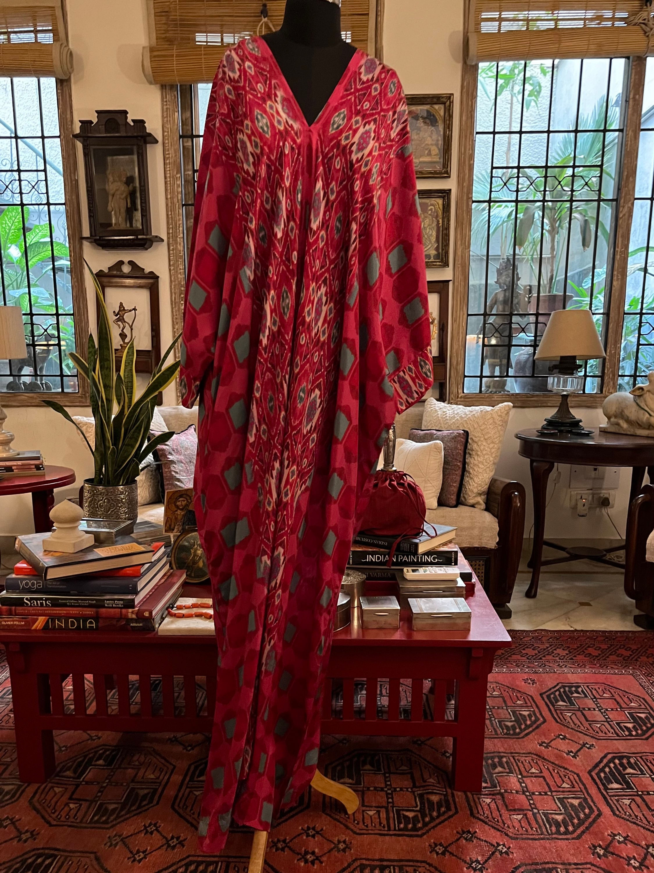 Jaipur V Neck Silk Kaftan