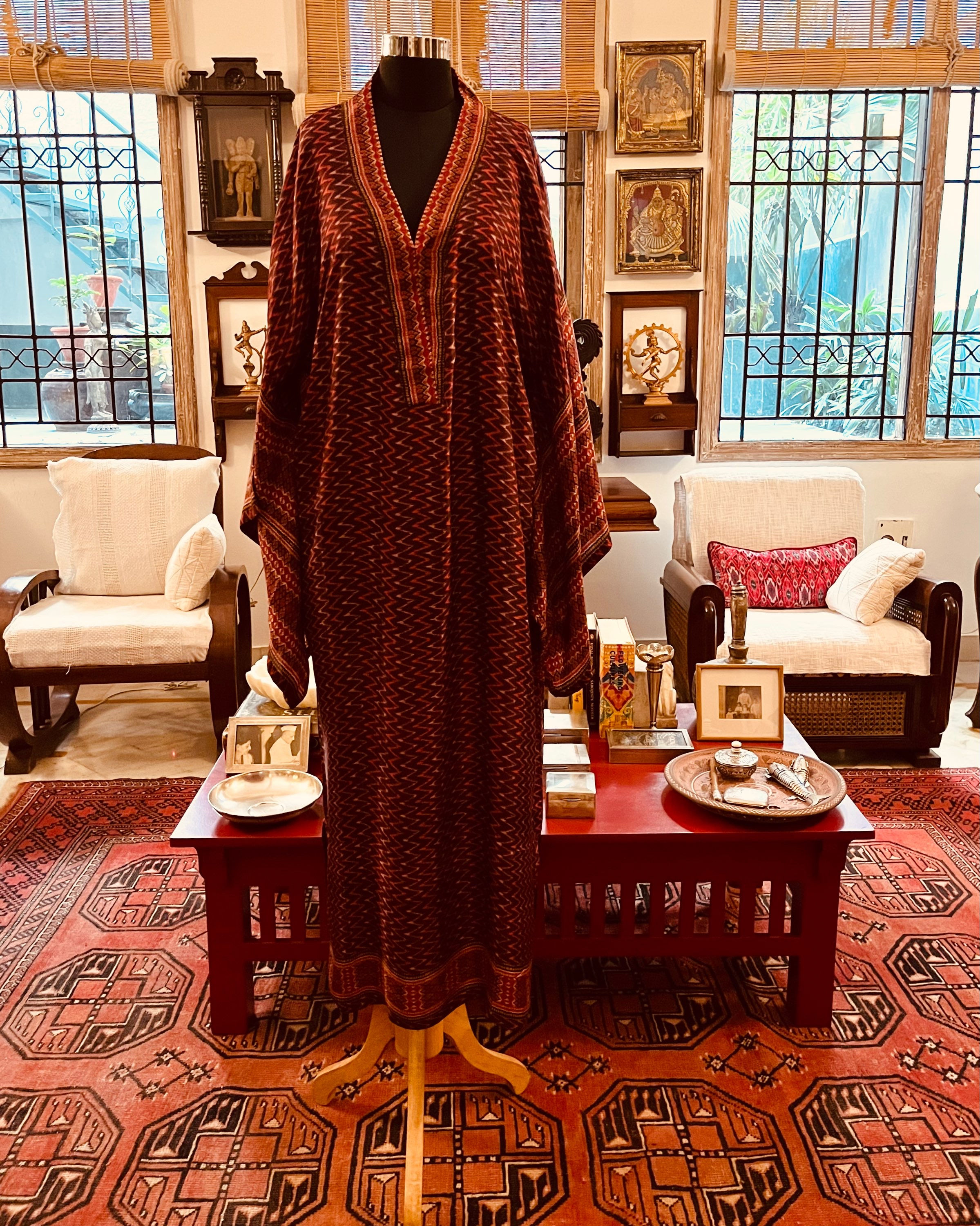 Sindoori kimono silk kaftan