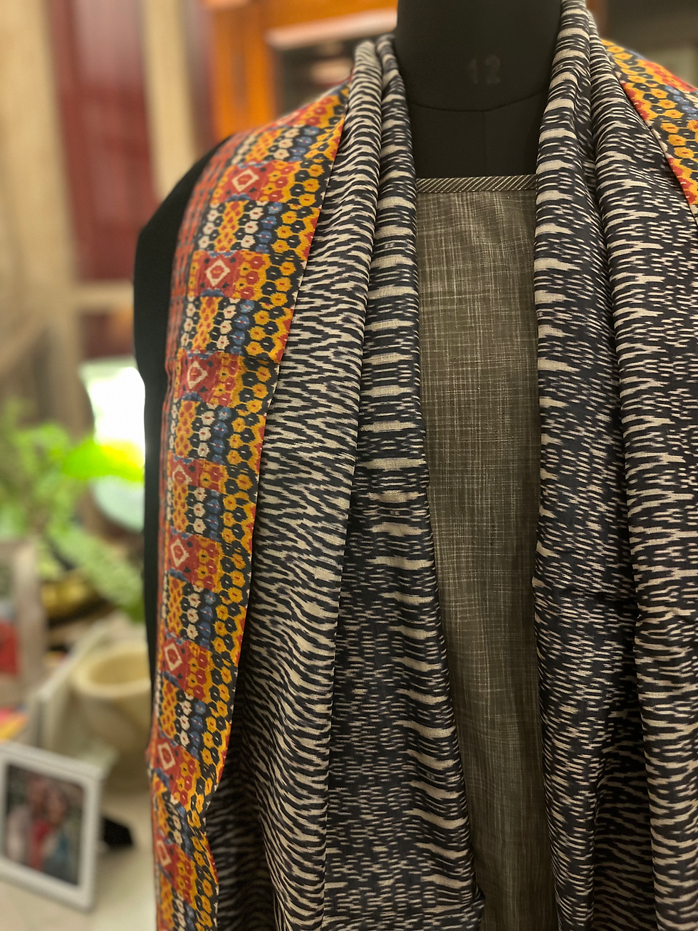 Thumbnail: Bikaner silk and wool shawl
