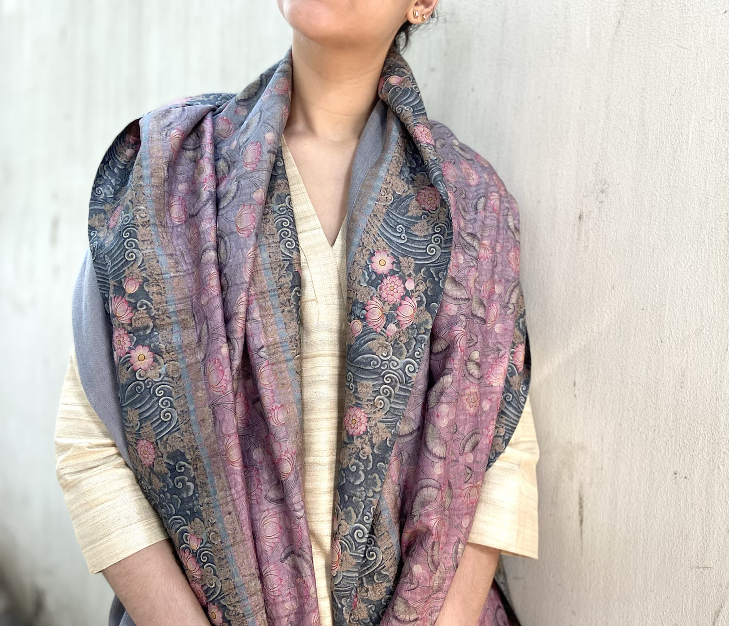 Meghadva silk and wool shawl
