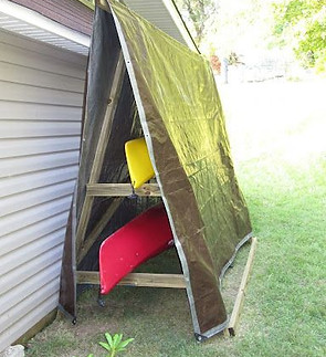 boat rack with tarp