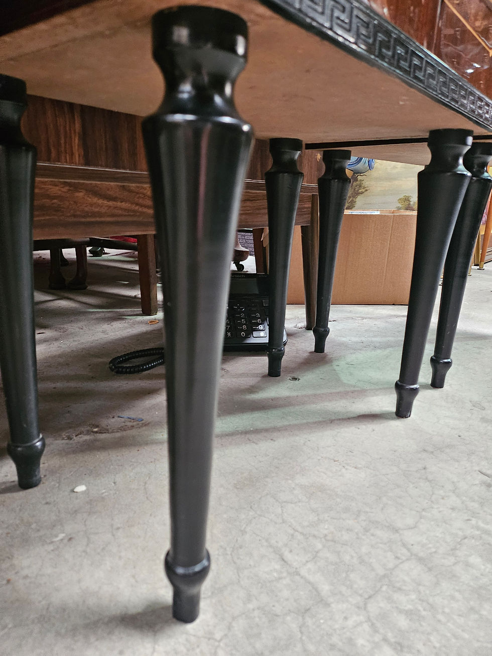 Thumbnail: Pair of Italian Double Door Side Tables With Marble Top and Black Trimming