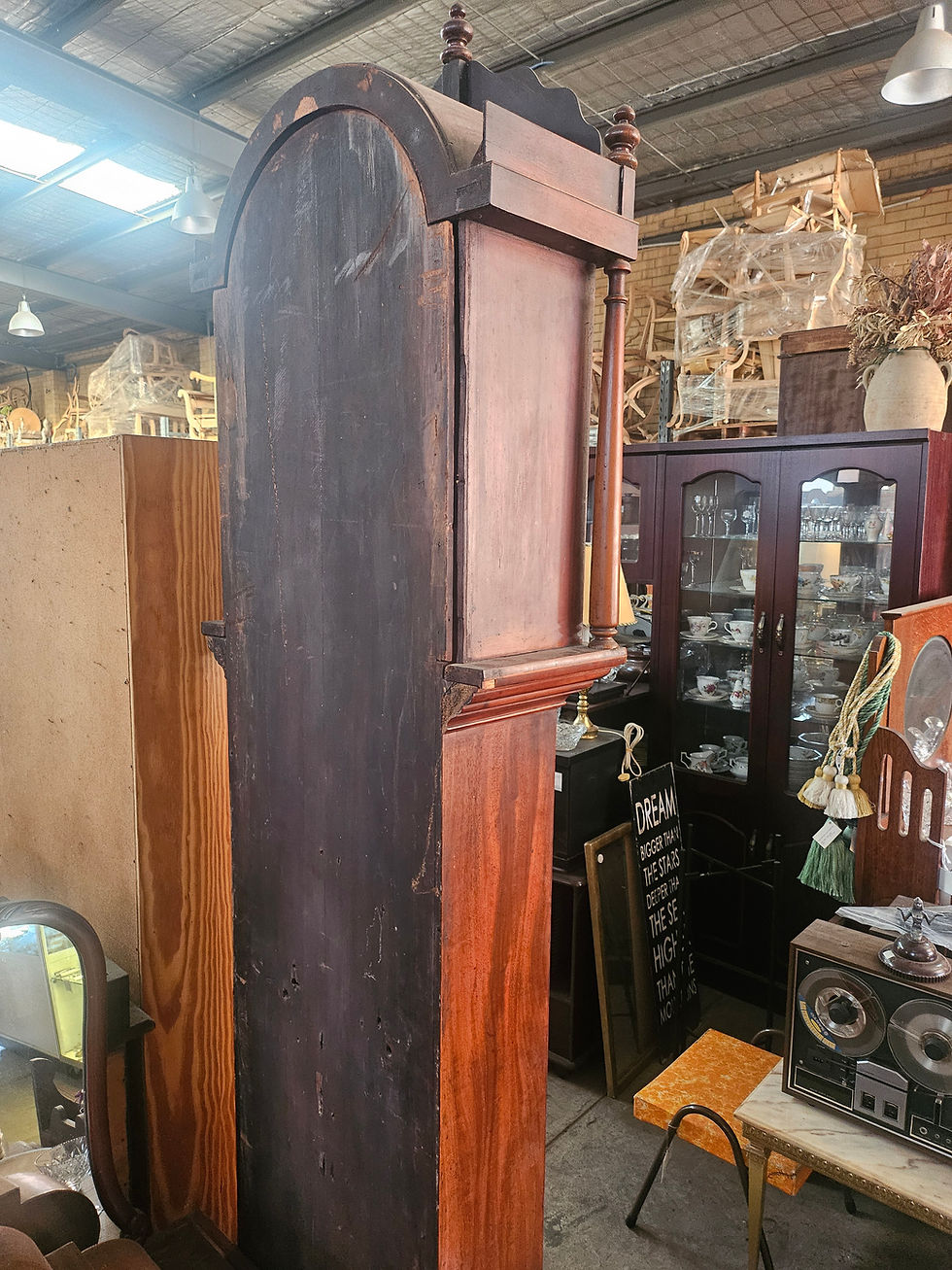 Thumbnail: Grandfather Clock: English Long Case Mahogany C. 1850s Painted Dial Last Supper