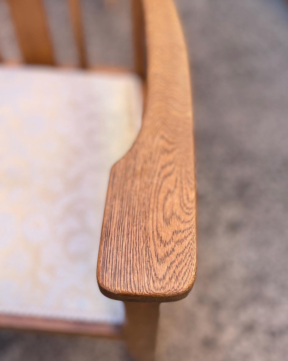 Thumbnail: Really Good Quality Solid Antique English Oak Armchair