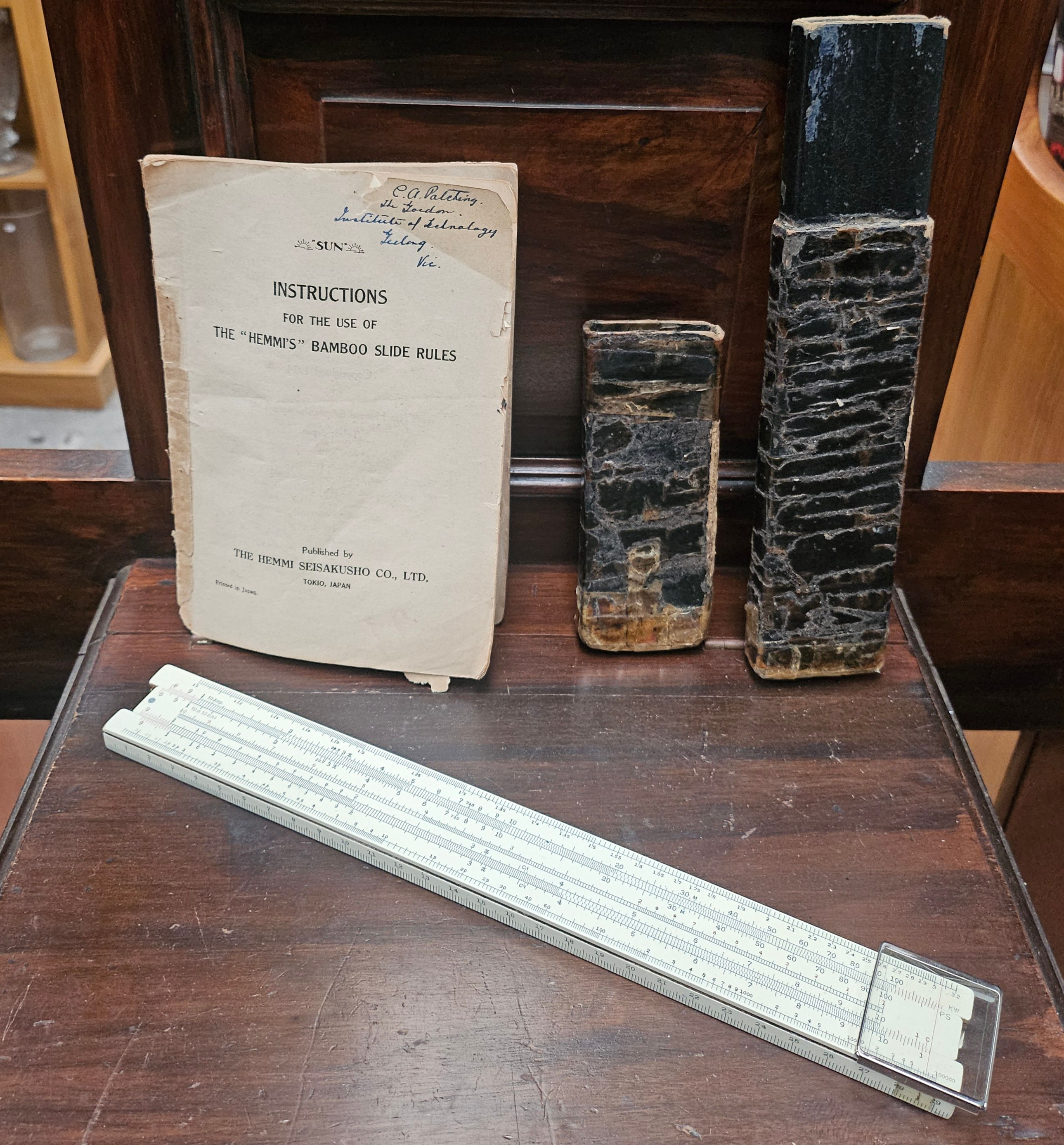 Ruler: Vintage Hemmi’s Bamboo Slide Ruler Made In Tokyo, Japan