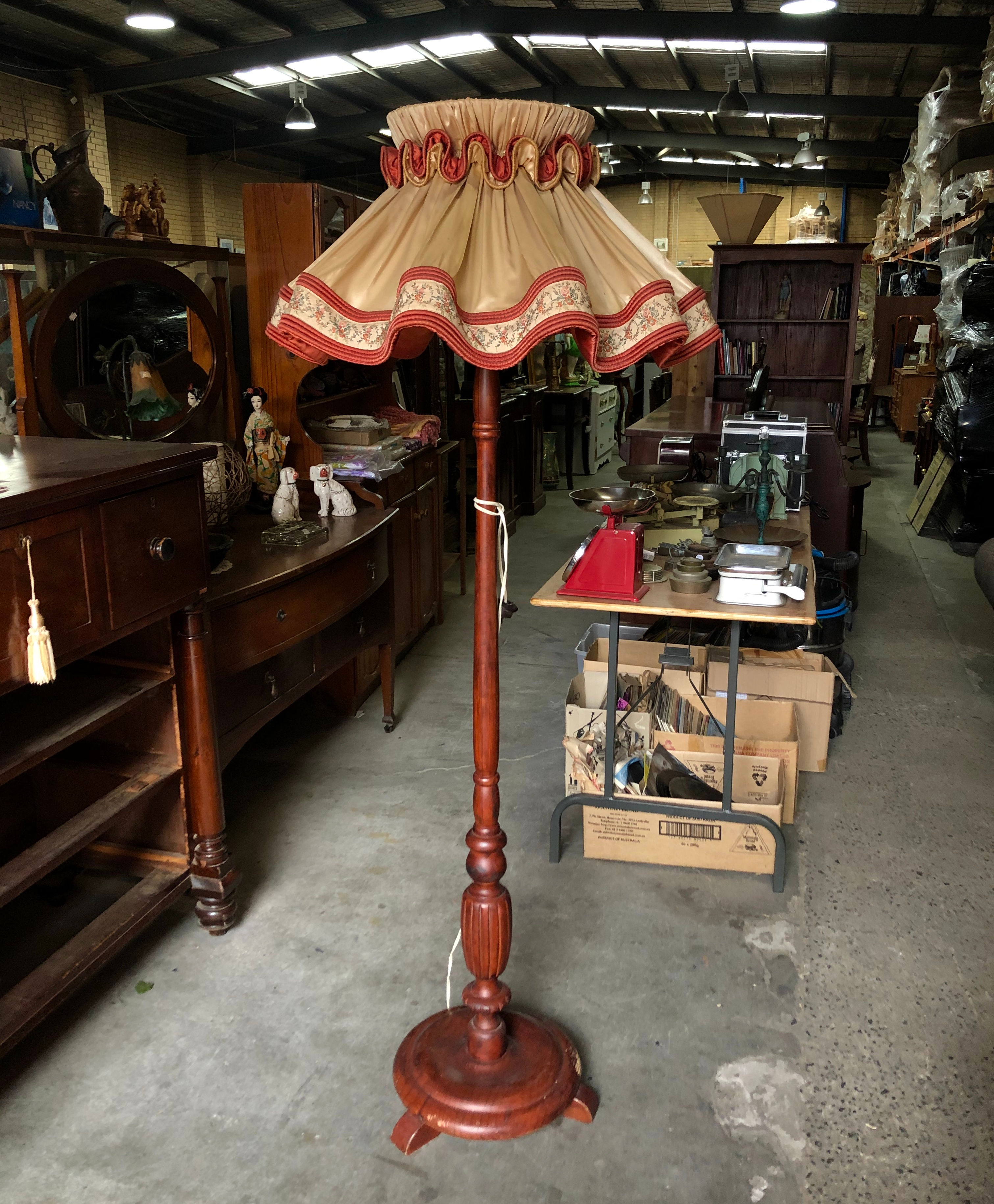Outstanding Vintage Wooden Standing Lamp