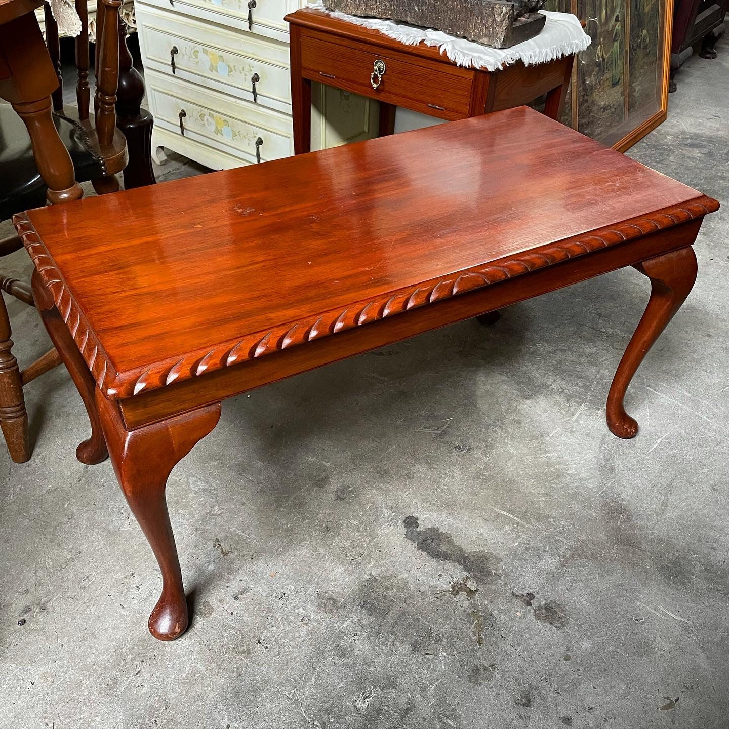 Tudor Style Carved Rectangular Coffee Table