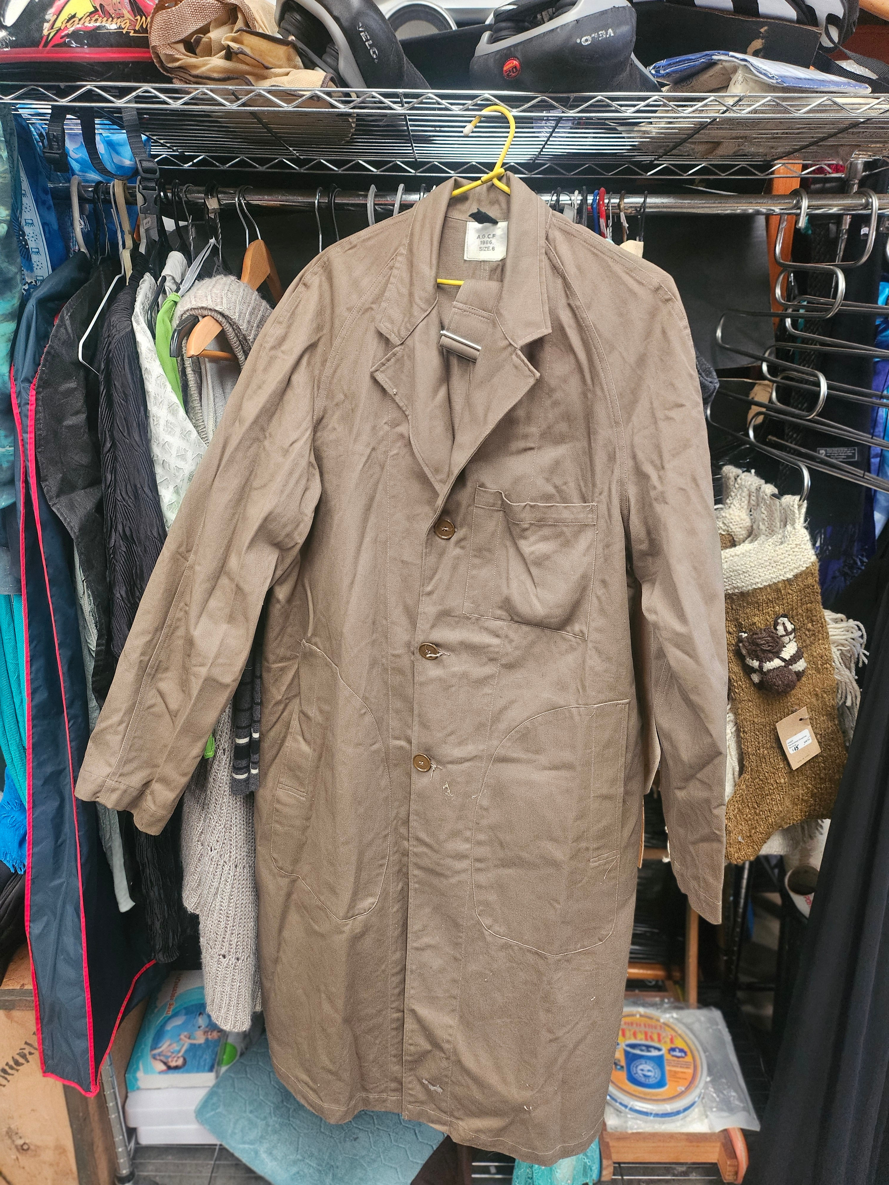 Coat: Vintage Brown Longline Coat Australian Military Army Dust Coat C.1986