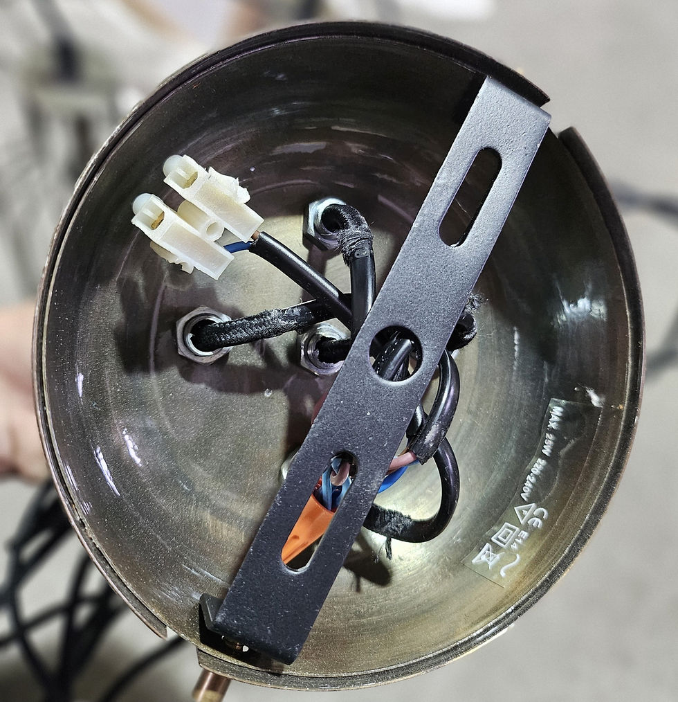 Thumbnail: Chandelier: Beautiful Antiqued Brass Galvanised Iron 5-Bottle Pendant Chandelier