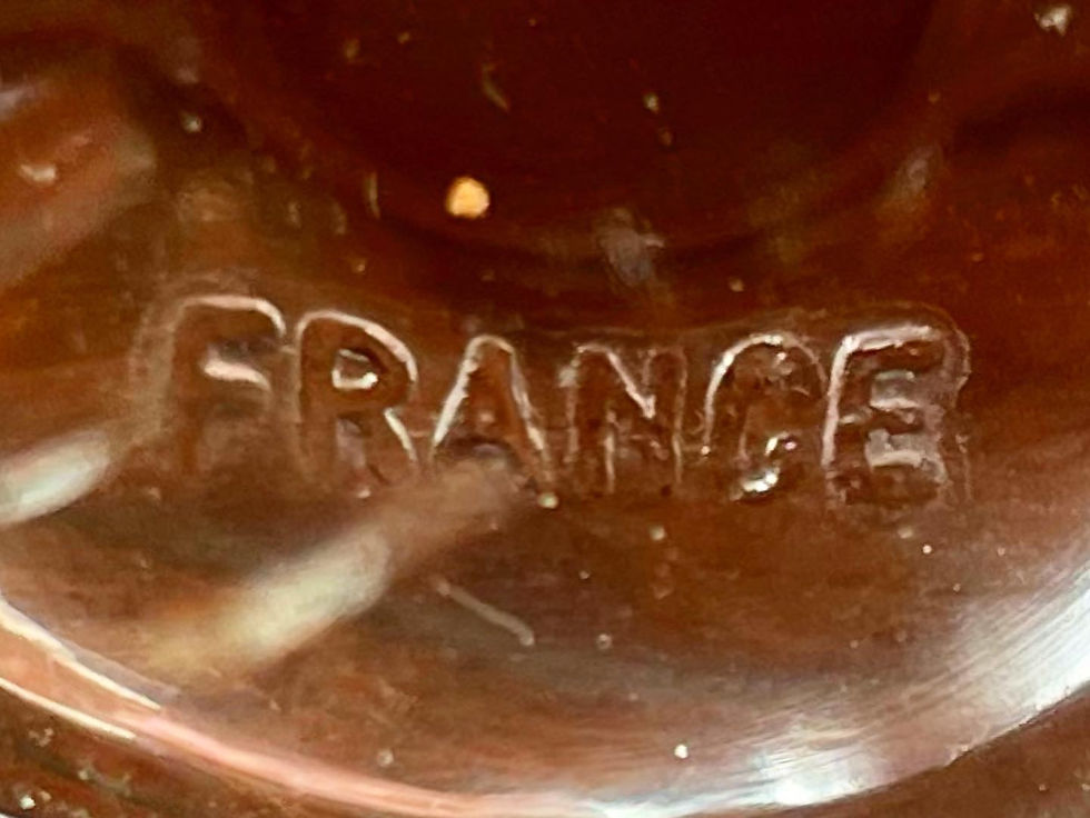 Thumbnail: Art Deco Clear Glass Dessert/Ice Cream Bowl 2-Piece Set from C.1970s (France) 