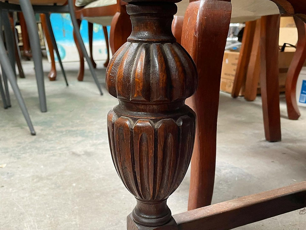 Thumbnail: Incredible Antique Tudor Style Dark English Oak Buffet with Original Handles