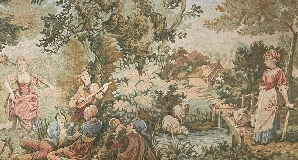 Thumbnail: Gorgeous Large Size Original Aubusson Artwork in Perfect Condition 