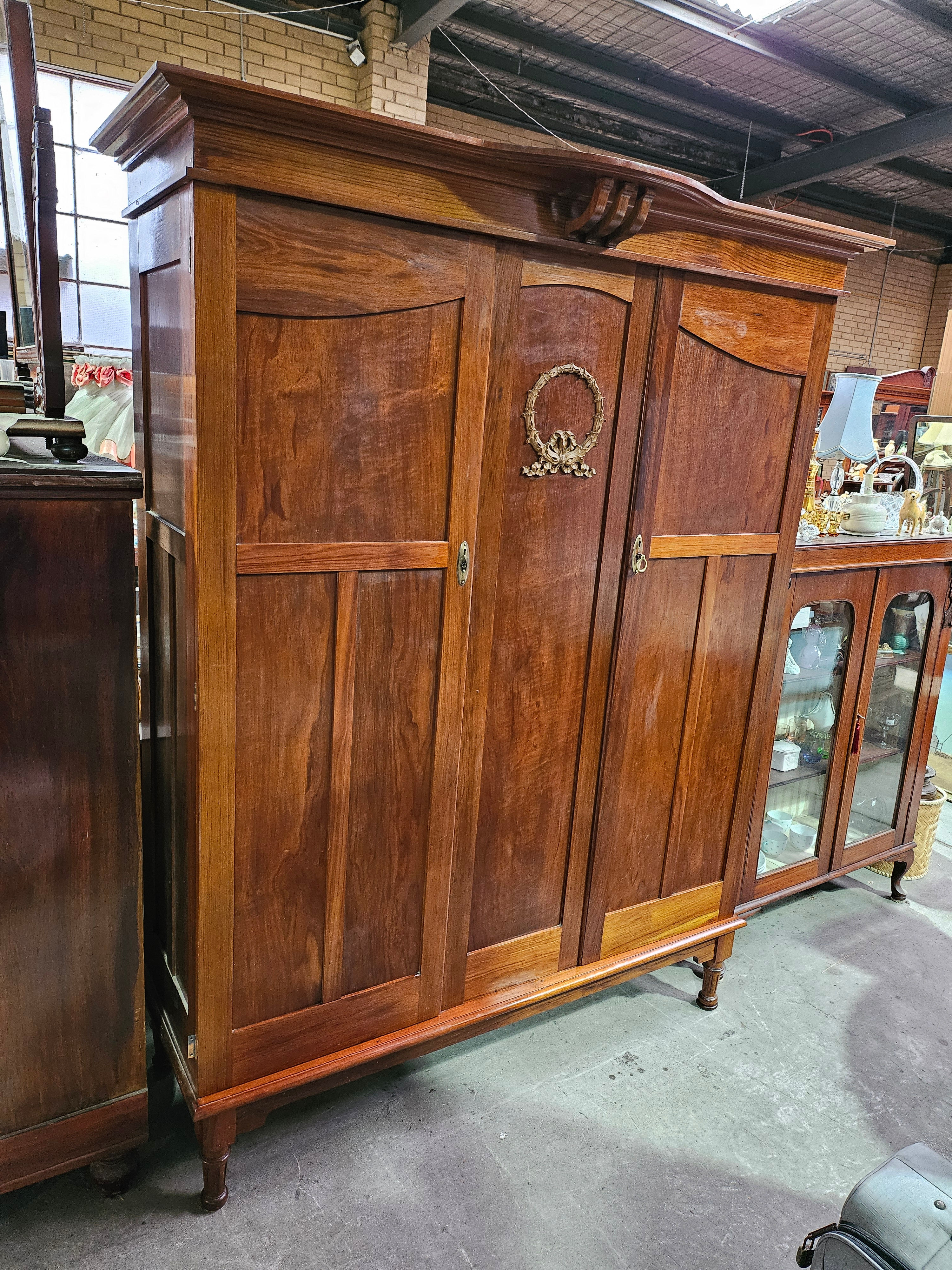 Tasmanian Blackwood 2 Door Antique Wardrobe