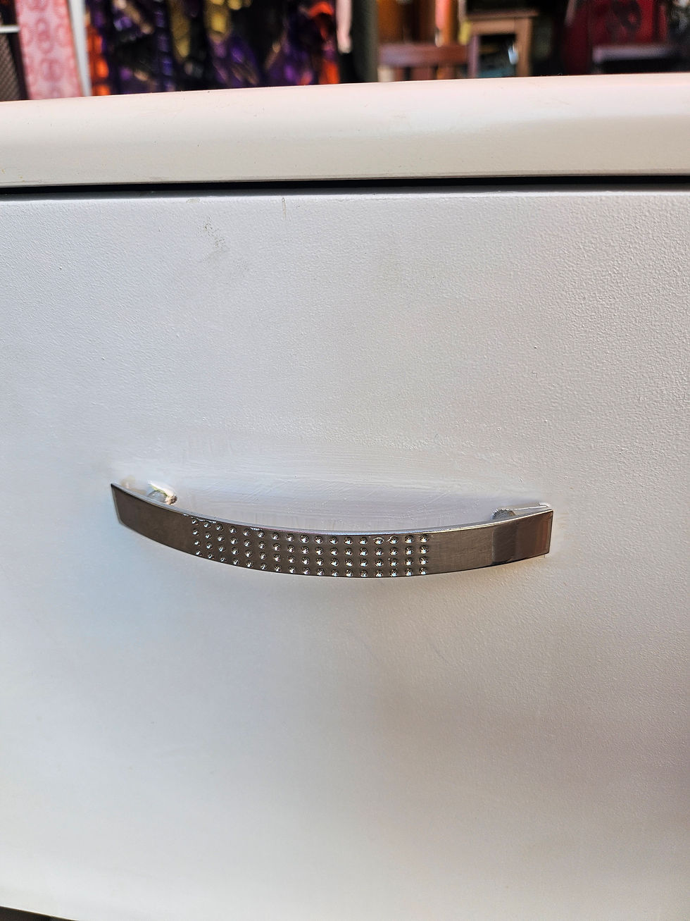 Thumbnail: Filing Cabinet: White Two Drawer Cabinet W/ Chrome Handles