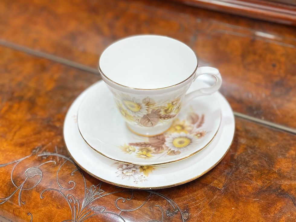 Thumbnail: Collectible Fine Bone Crown Trent China Demitasse Set