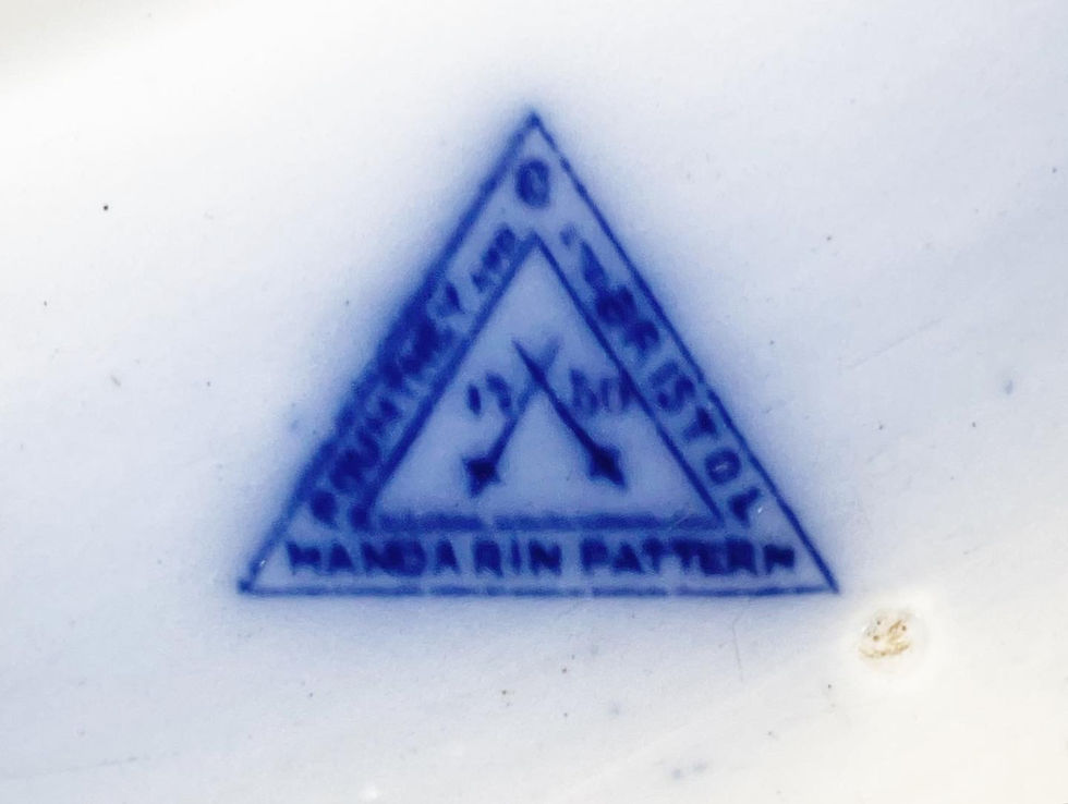 Thumbnail: Spectacular Original Blue & White Glazed Earthenware Dish by Pountney & Co (Engl