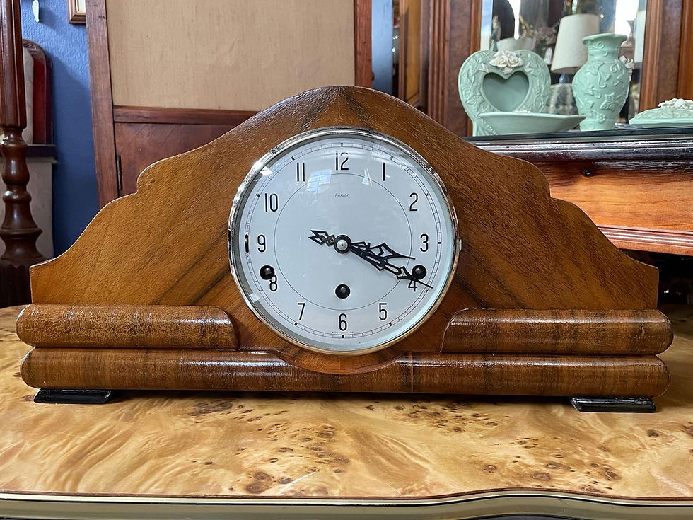 Thumbnail: Beautiful Walnut Art Deco Mantle Clock