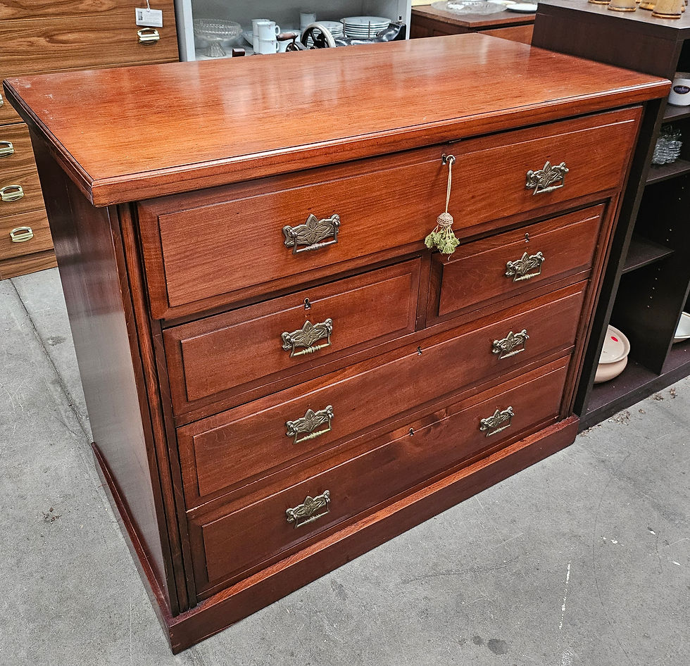Thumbnail: Desk: Antique Mahogany Davenport Desk W/ Green Leather Writing Slope