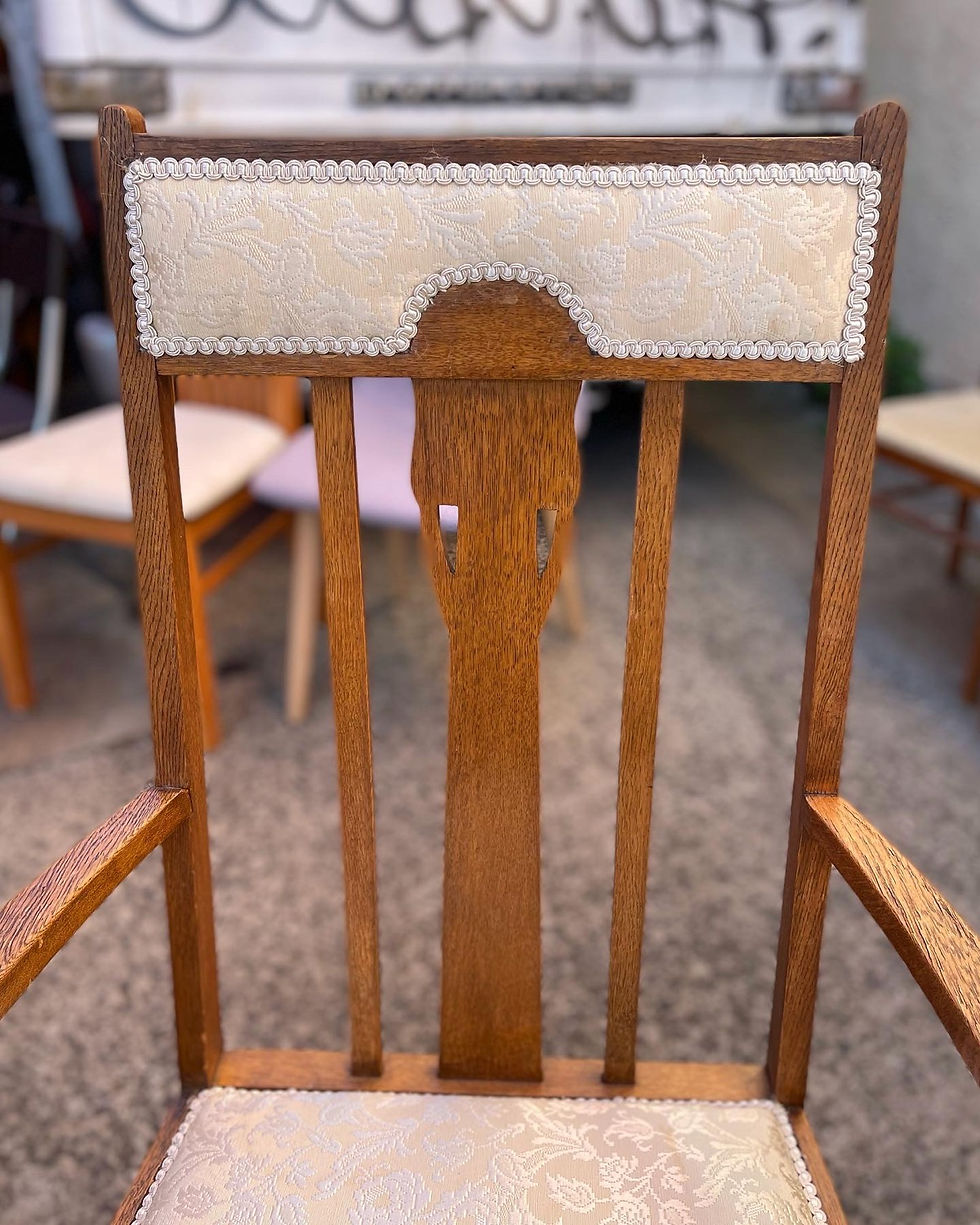 Thumbnail: Really Good Quality Solid Antique English Oak Armchair