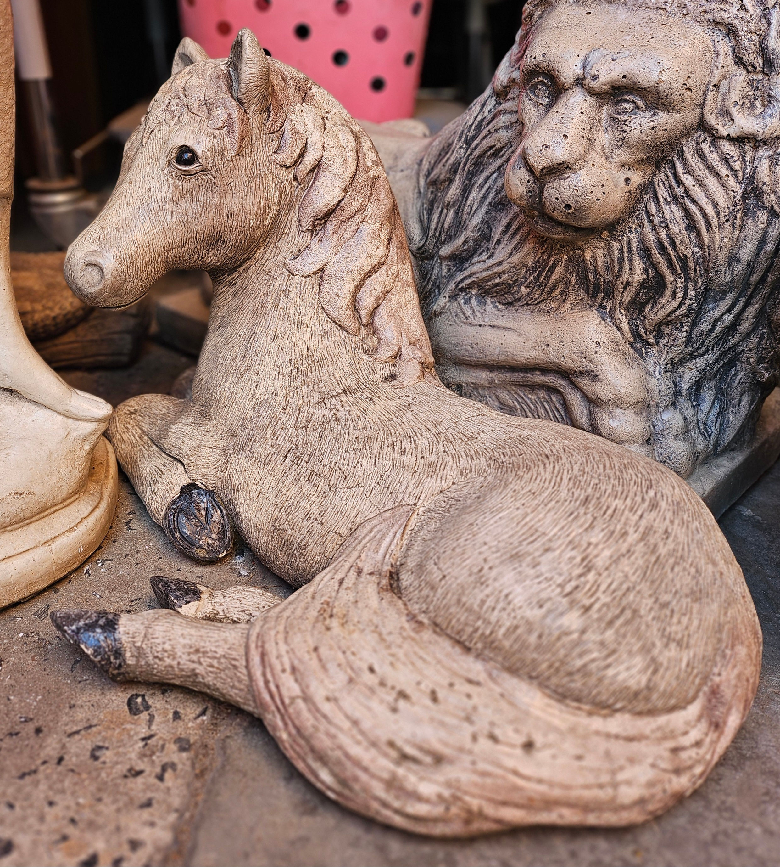 Statue: Vintage Concrete Foal Statue
