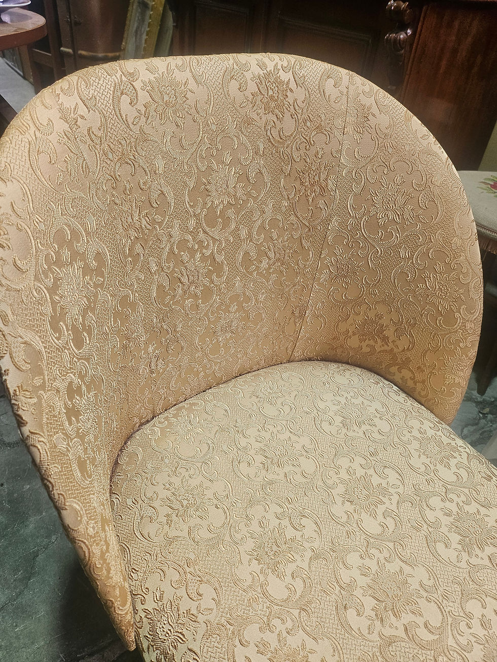 Thumbnail: Chair: Retro Bedroom Chair W/ Gorgeous Gold-Toned Upholstery