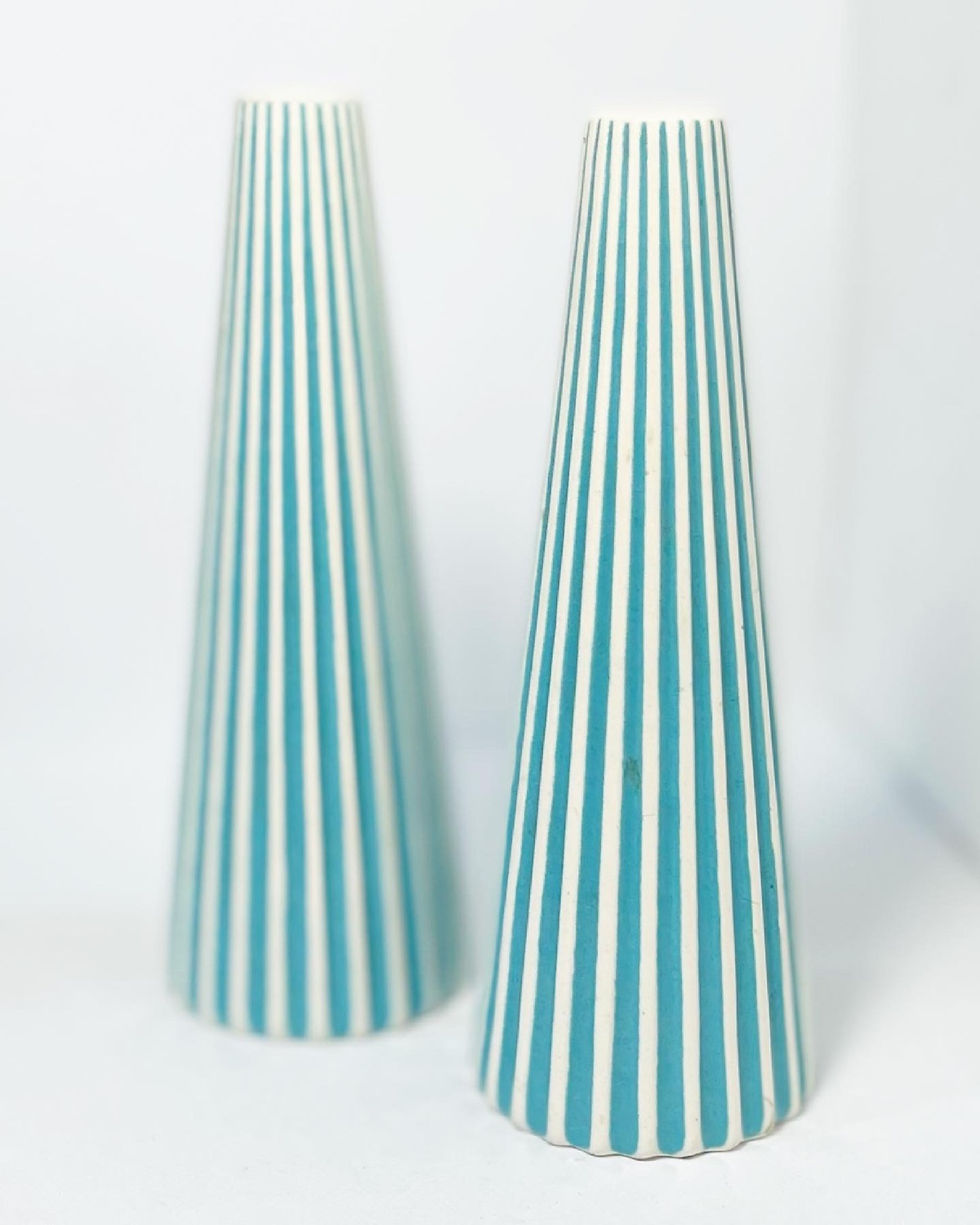 Thumbnail: Unusual Set of Vintage Tapered Ceramic Salt & Pepper Shakers