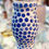 Thumbnail: Vintage Blue & White Decorative Hand Blown Glass Vase 