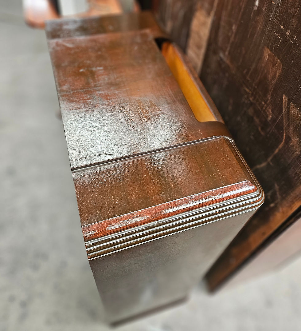 Thumbnail: Bookcase: Small Art Deco Three-Shelf Bookcase