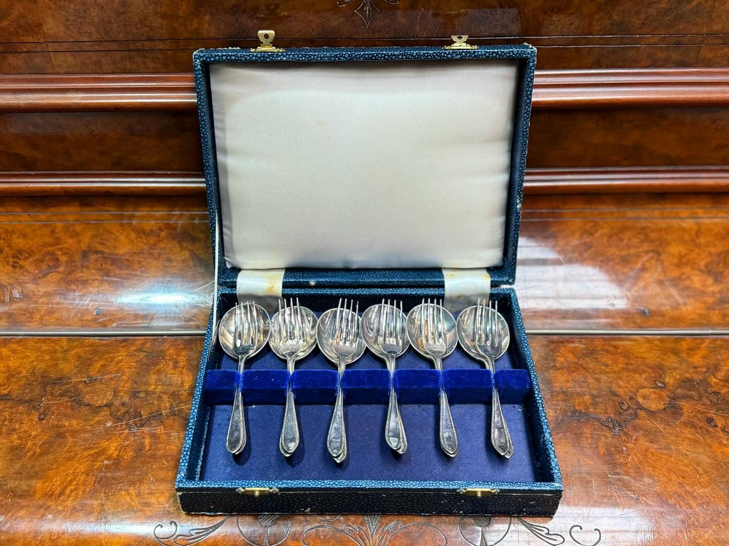Vintage 12-Piece Set of Electro-plated Nickel Silver Forks & Spoons
