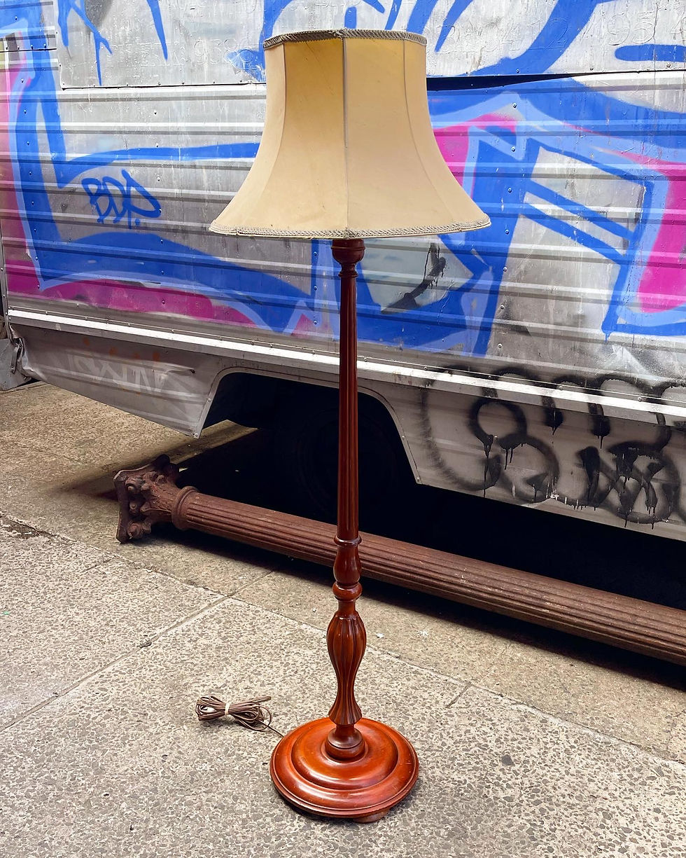 Thumbnail: Vintage Blackwood Standing Lamp in Very Good Working Condition
