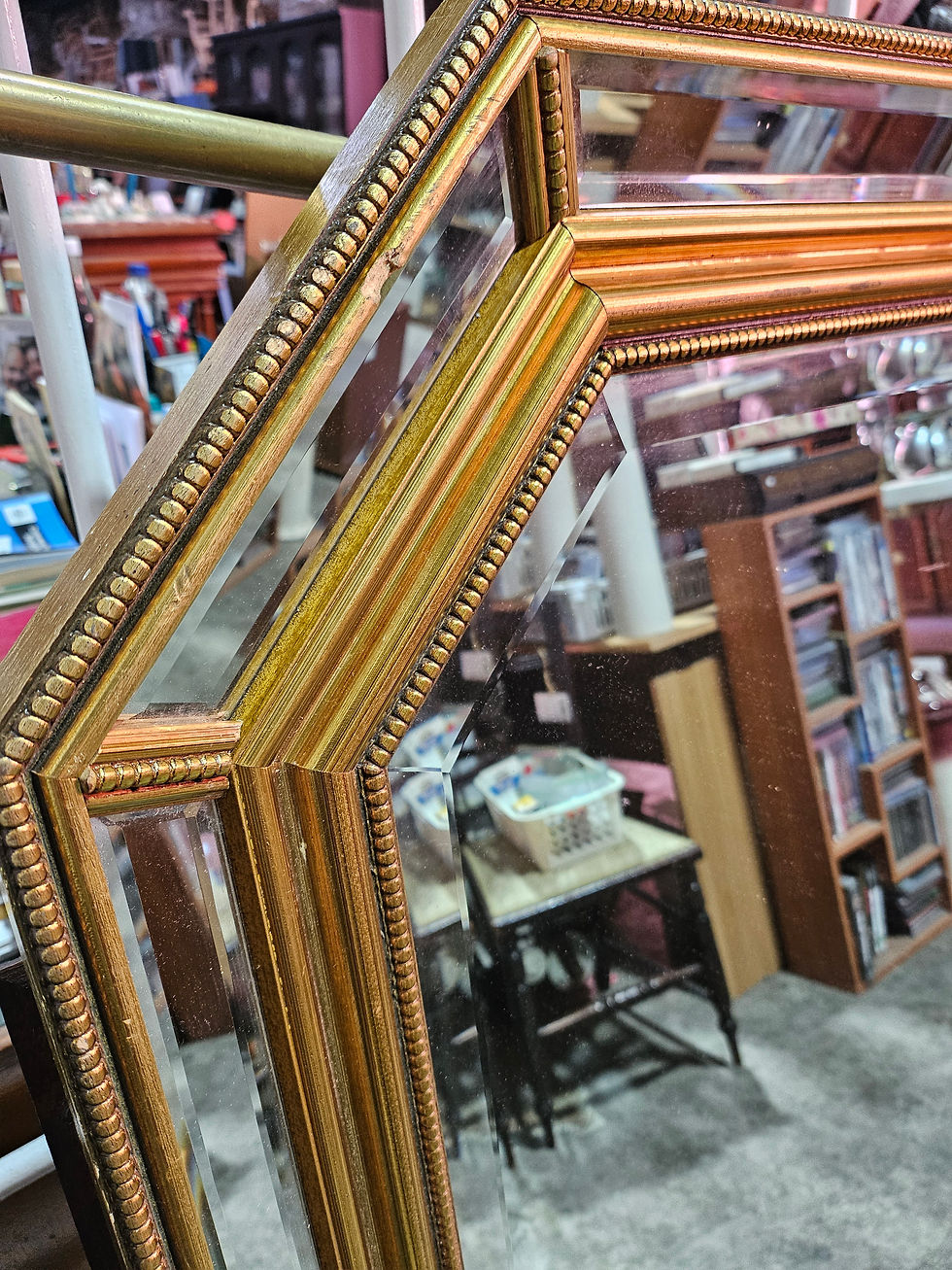 Thumbnail: Wall Mirror: Impressive Ornately Gilded Large Bevel Edged Wall Mirror