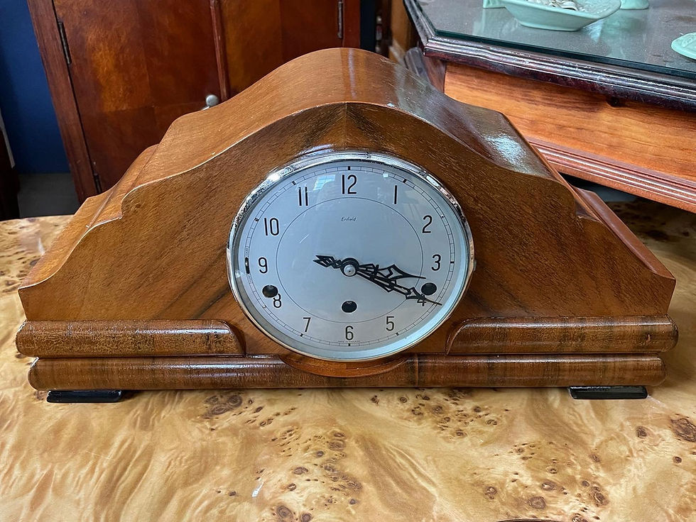 Beautiful Walnut Art Deco Mantle Clock