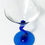 Thumbnail: Mid Century Modern Martini Glass with Cobalt Blue Z Stem 