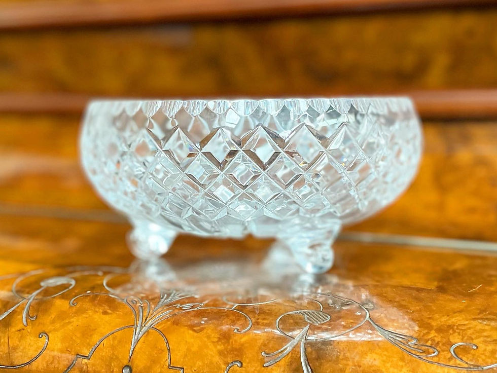 Thumbnail: Collectible Genuine Lead Crystal Hand-Cut Footed Bowl from C.1970s
