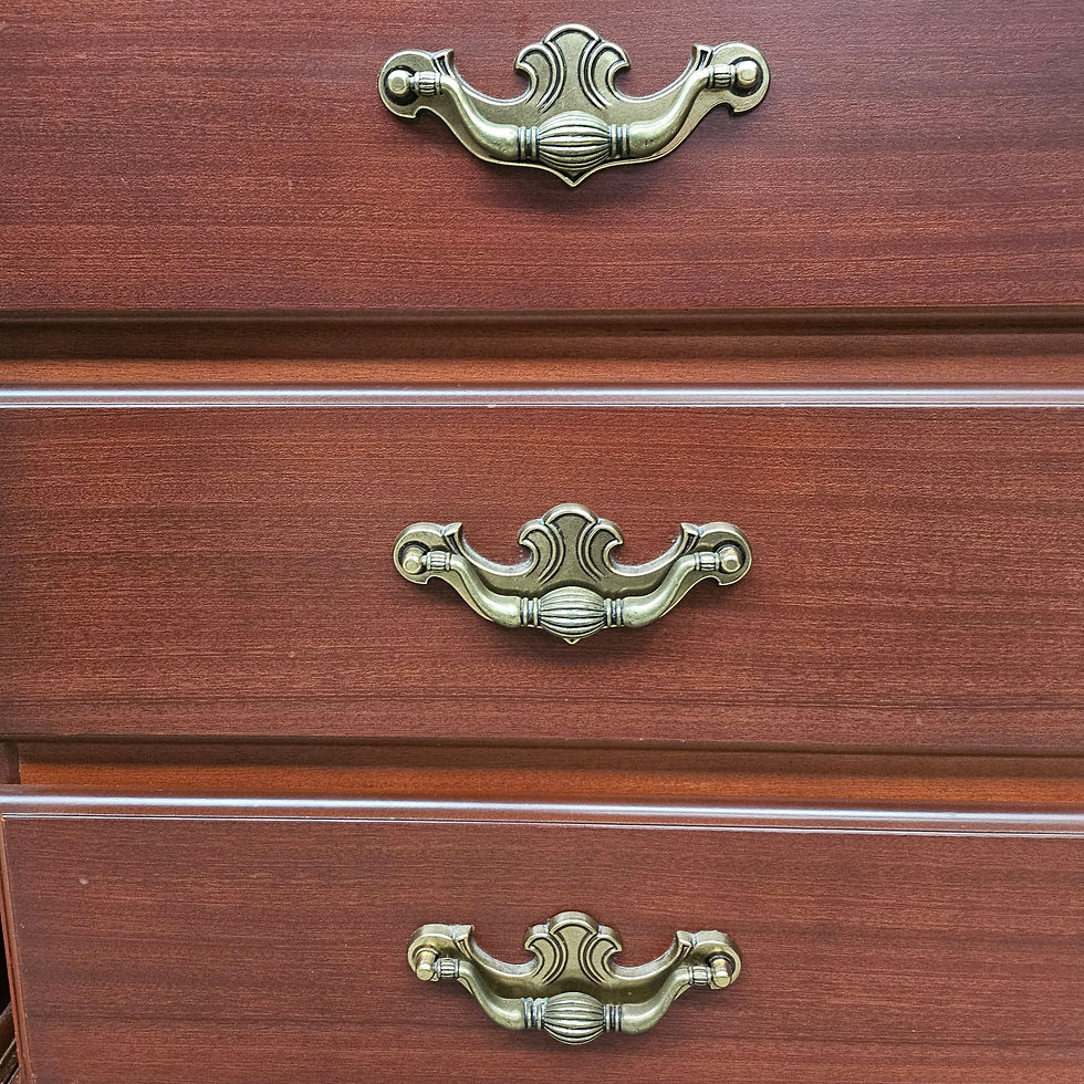 Thumbnail: Side Tables: Pair of Matching Timber Bedside Tables W/ Three Drawers