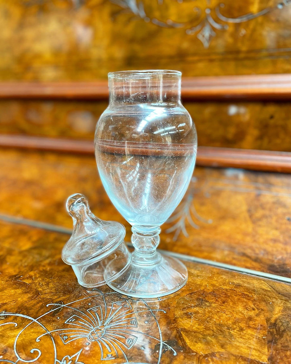 Thumbnail: Small Classic Vintage Clear Glass Candy Jar with Lid
