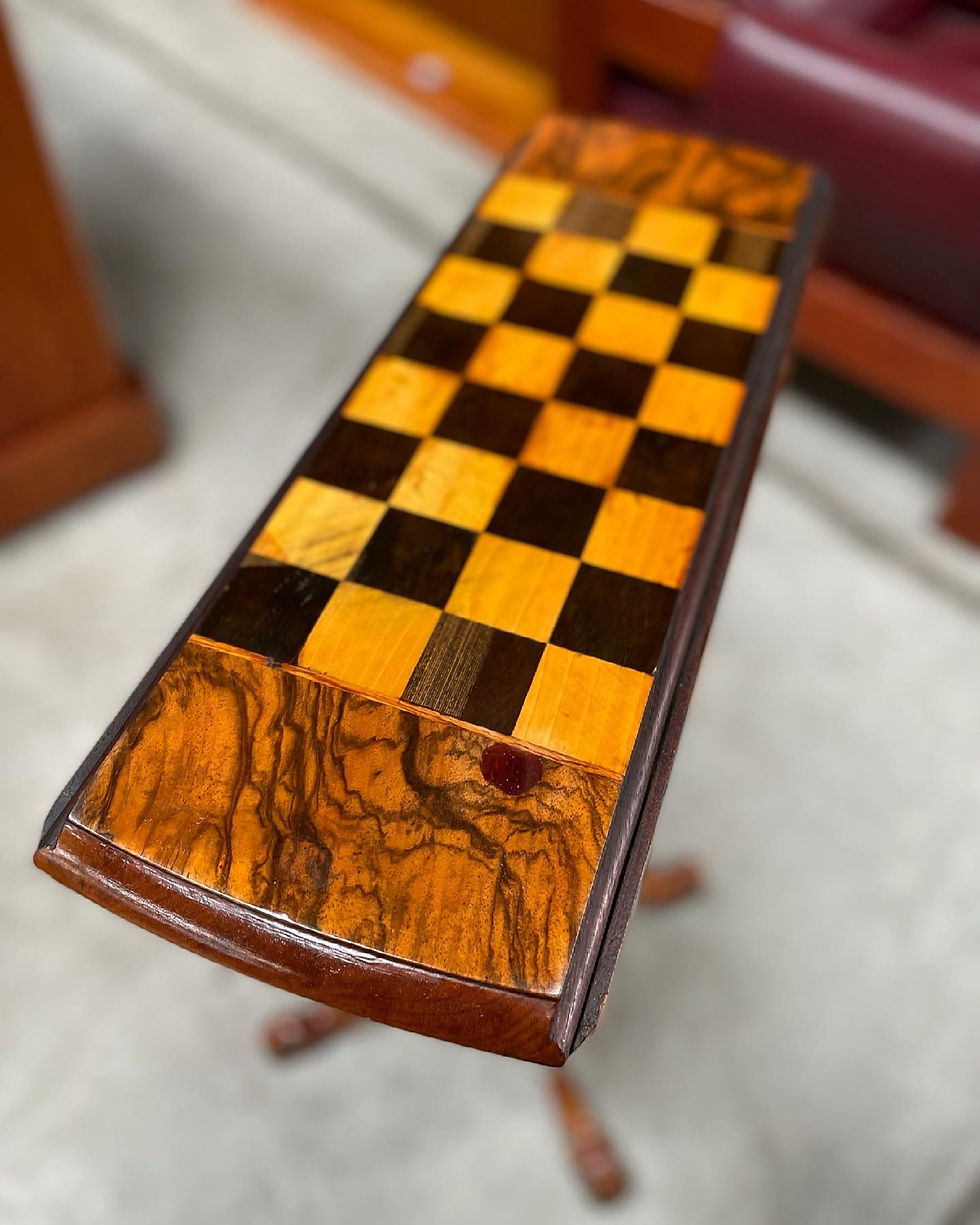 Thumbnail: Stunning Antique Victorian Drop Leaf Chess Table from Victorian Era 