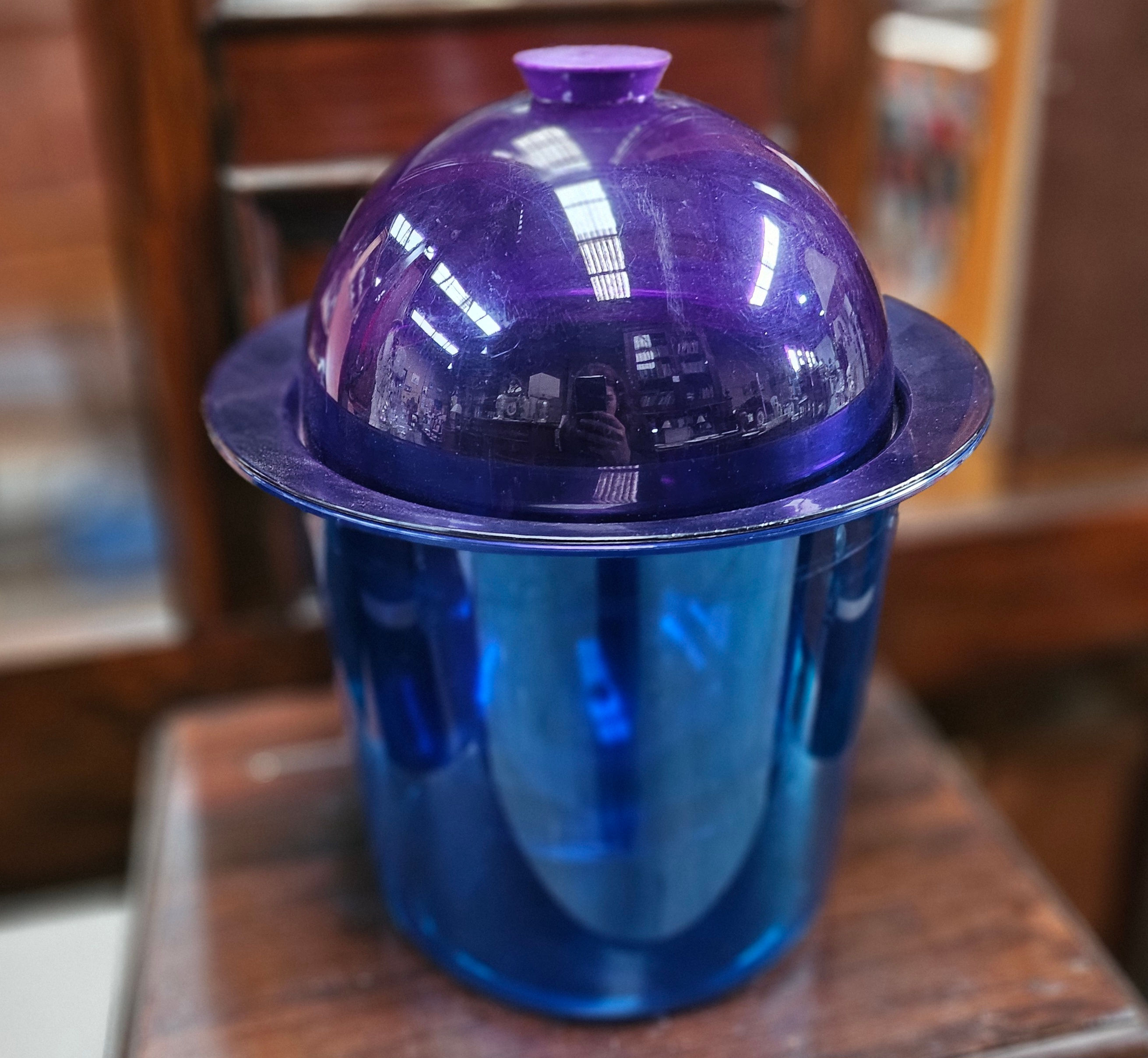 Ice Bucket: Retro Purple And Blue Plastic Ice Bucket Designed By Brian Davis