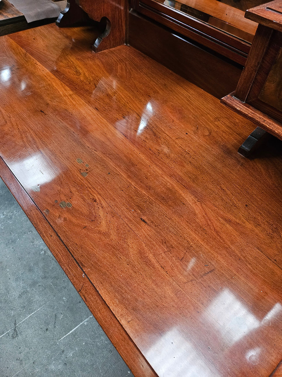 Thumbnail: Dresser: Victorian Blackwood Dresser W/ Bevel Edged Mirror And Four Drawers