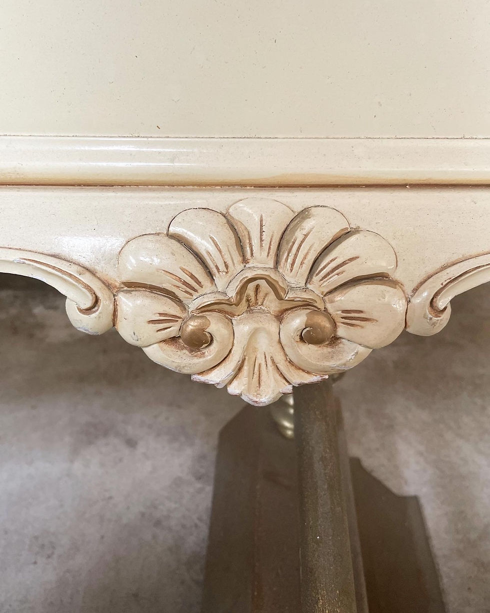 Thumbnail: Elegant Set of 2 Louis XV Single Bed Headboards & 1 Bedside Cabinet 