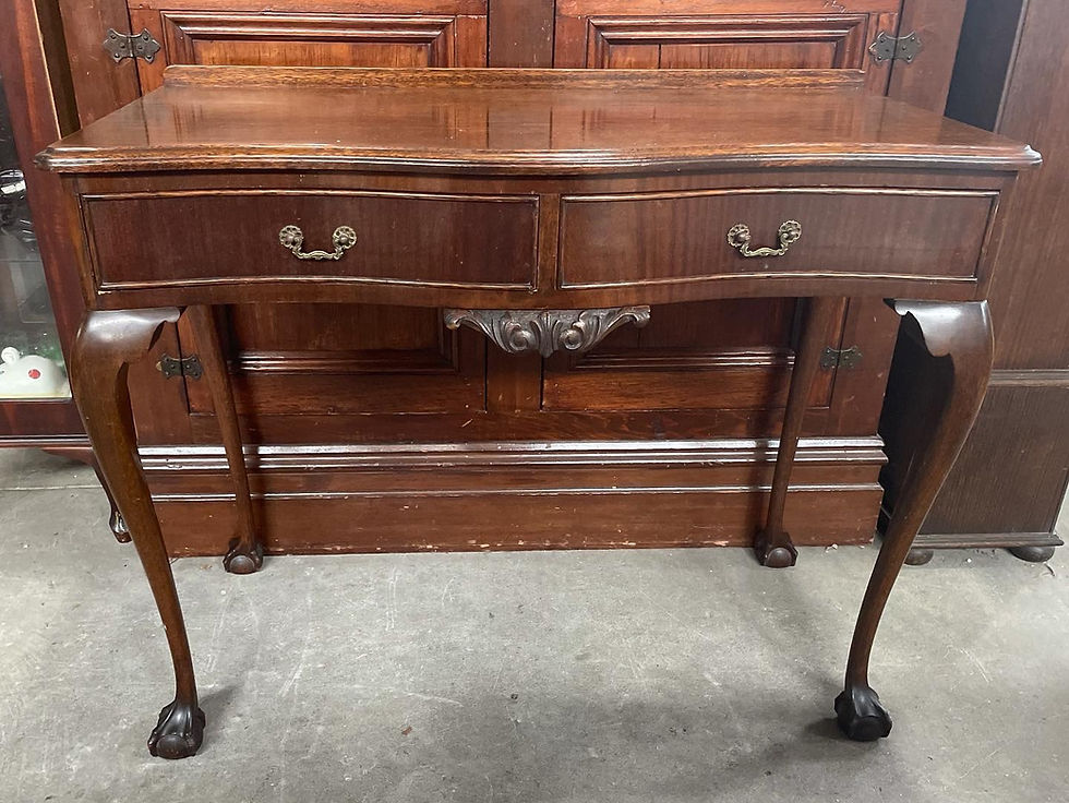 Thumbnail: Gorgeous Antique Chippendale Hall Table with Ball and Claw Foot 