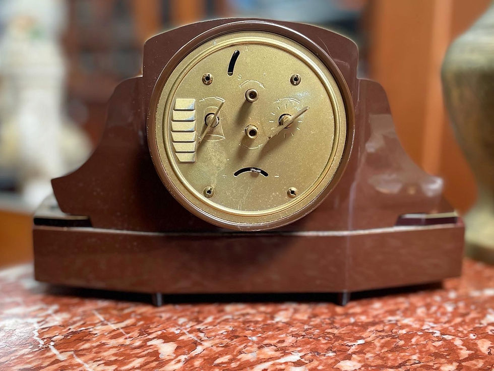 Thumbnail: MCM Art Deco Alarm Clock with Jewellery Compartment by Veglia from C.1950s (Ital