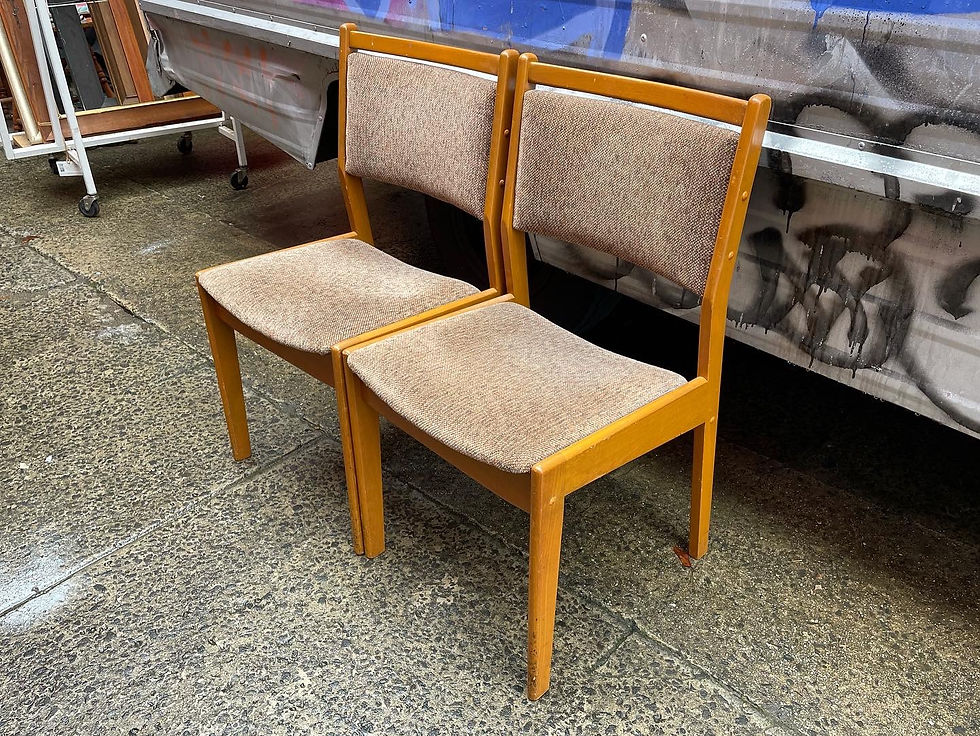 Thumbnail: Stunning Set of 4 Retro Dining Chairs with Upholstery (Australian Made)