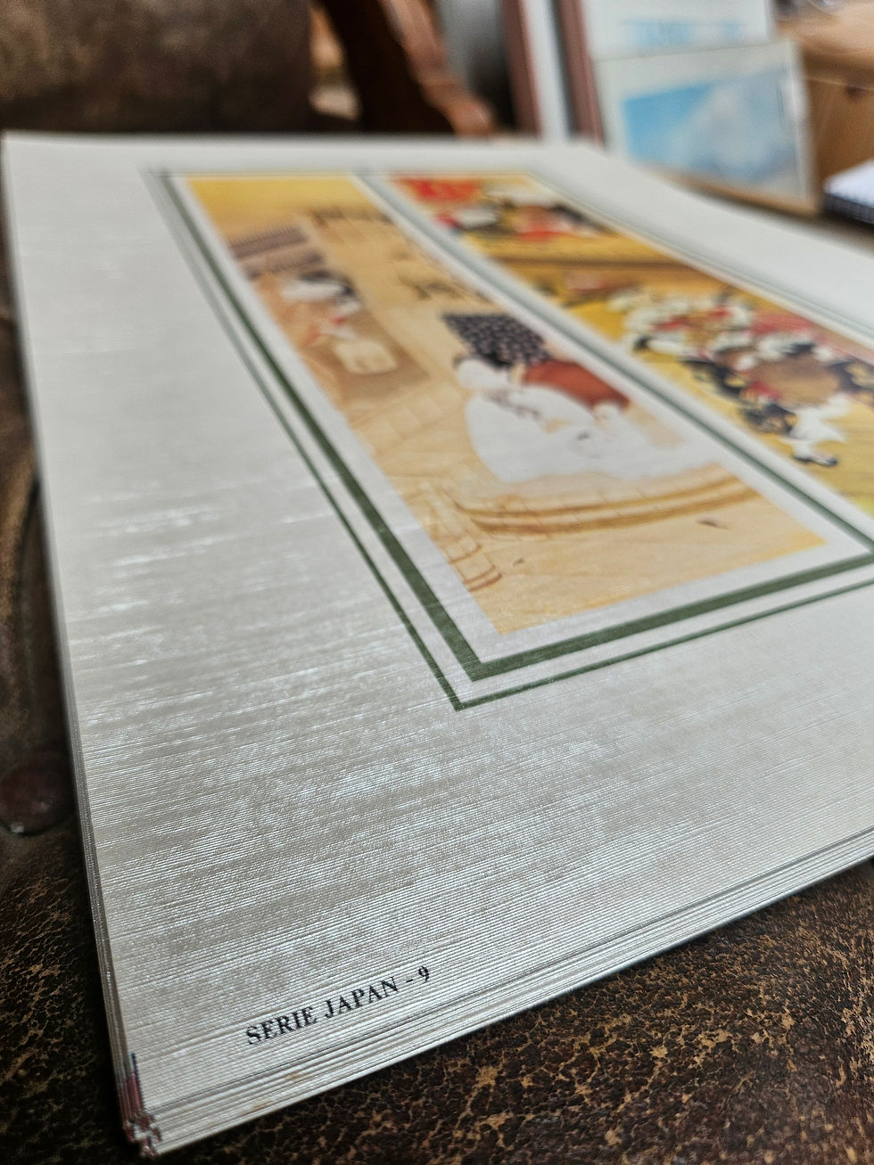 Thumbnail: Print: Japanese Silk Woodblock Paper Print Serie 9 By Katsukawa Shunshō