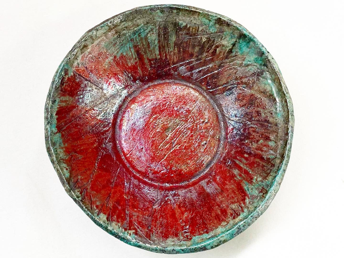 One of a Kind Glazed Ceramic Stoneware Bowl with Signature